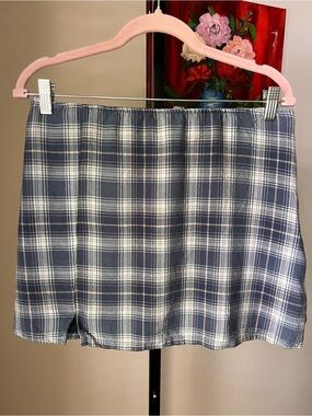 American eagle Plaid Mini Skirt - Blue and White